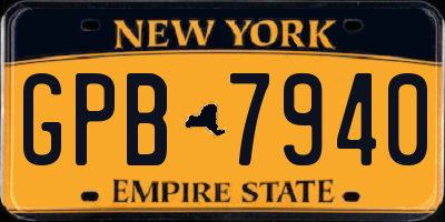 NY license plate GPB7940