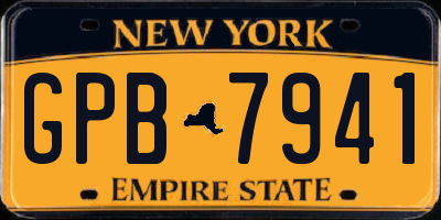 NY license plate GPB7941