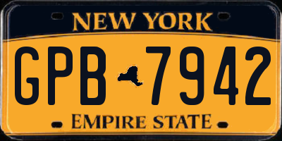 NY license plate GPB7942