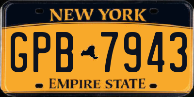 NY license plate GPB7943