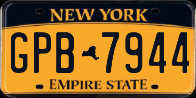 NY license plate GPB7944