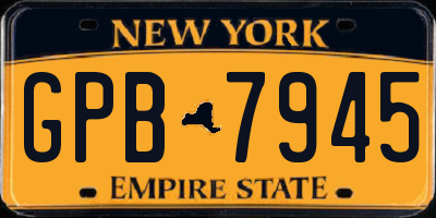 NY license plate GPB7945