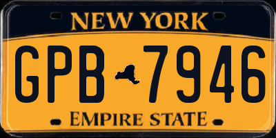 NY license plate GPB7946