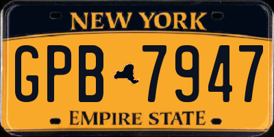 NY license plate GPB7947