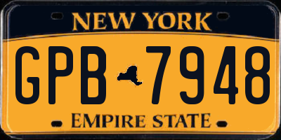 NY license plate GPB7948