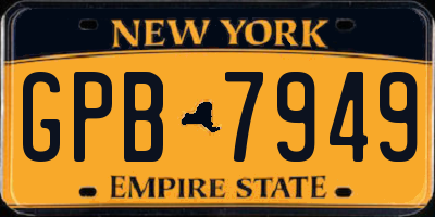 NY license plate GPB7949