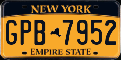 NY license plate GPB7952