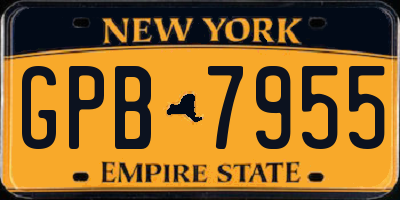 NY license plate GPB7955