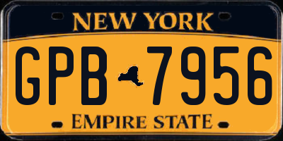 NY license plate GPB7956