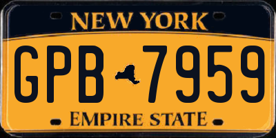 NY license plate GPB7959