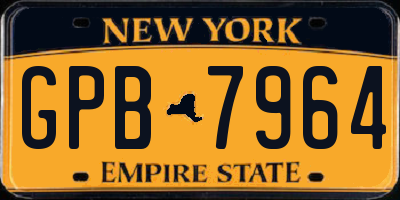 NY license plate GPB7964