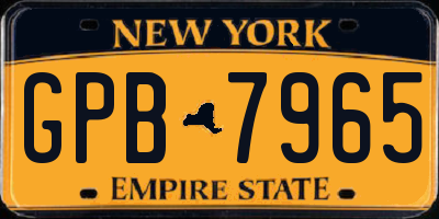 NY license plate GPB7965