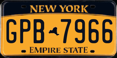 NY license plate GPB7966