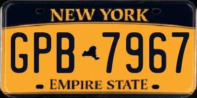 NY license plate GPB7967