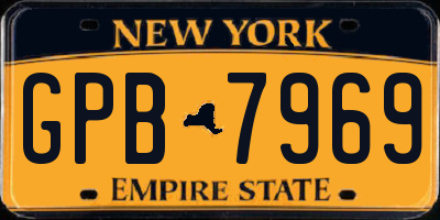 NY license plate GPB7969