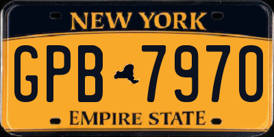 NY license plate GPB7970