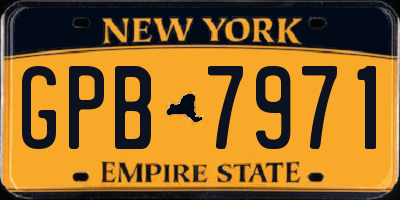 NY license plate GPB7971