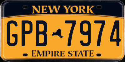 NY license plate GPB7974
