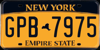 NY license plate GPB7975