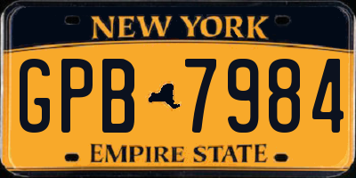 NY license plate GPB7984