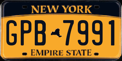 NY license plate GPB7991