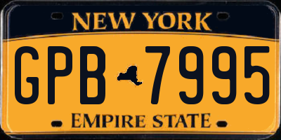 NY license plate GPB7995