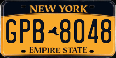 NY license plate GPB8048