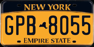 NY license plate GPB8055
