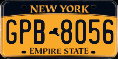 NY license plate GPB8056