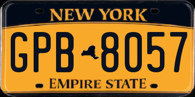 NY license plate GPB8057