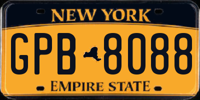 NY license plate GPB8088