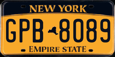 NY license plate GPB8089