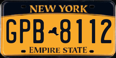 NY license plate GPB8112