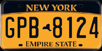 NY license plate GPB8124