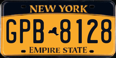 NY license plate GPB8128