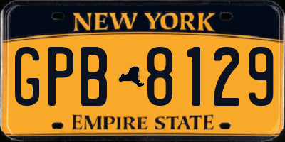 NY license plate GPB8129