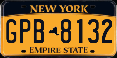 NY license plate GPB8132