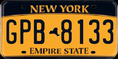 NY license plate GPB8133