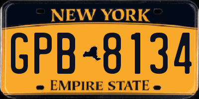 NY license plate GPB8134