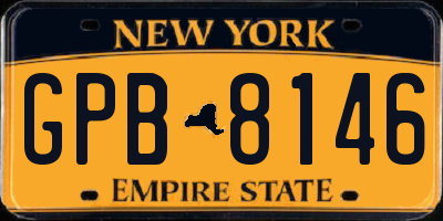 NY license plate GPB8146