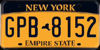 NY license plate GPB8152