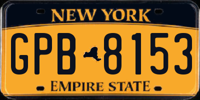 NY license plate GPB8153