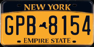 NY license plate GPB8154