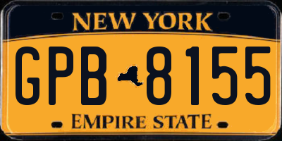 NY license plate GPB8155