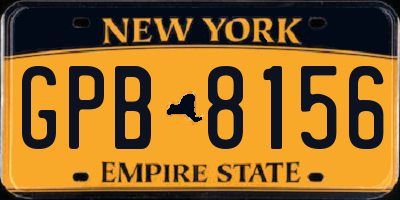 NY license plate GPB8156