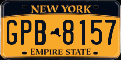 NY license plate GPB8157