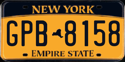 NY license plate GPB8158