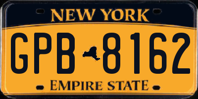 NY license plate GPB8162