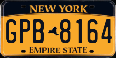 NY license plate GPB8164