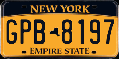 NY license plate GPB8197